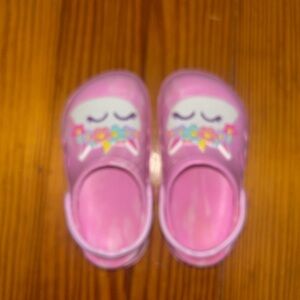 Pink Kids Clogs with Floral Design